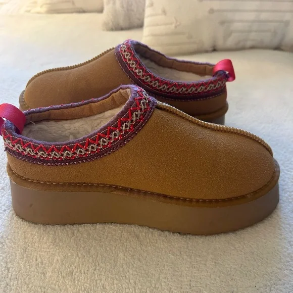 Women's Platform Mini Boots Short Ankle Boot Fur Fleece Anti-Slip Boot, Brown - Picture 9 of 12